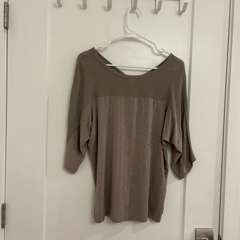 Dolan Left Coast Collection Off The Shoulder Brown Blouse Beachy Chic